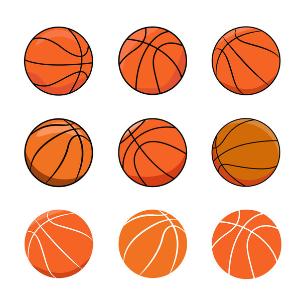 Basketball vector illustration, Basketballs collection.Basketball sports icon. - Vector, Image