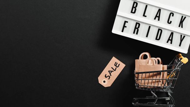 Background for black Friday and cyber Monday flat layer - Foto, imagen