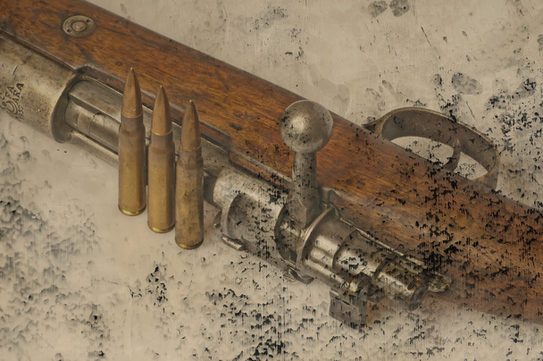 carbine with ammunition - Photo, Image