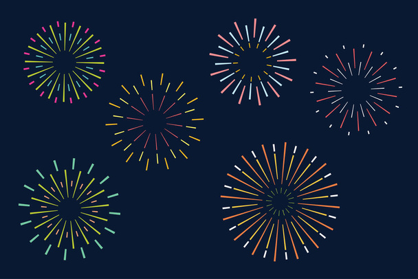 Set van vuurwerk symbool voor feest en festival. abstracte vector illustratie - Vector, afbeelding