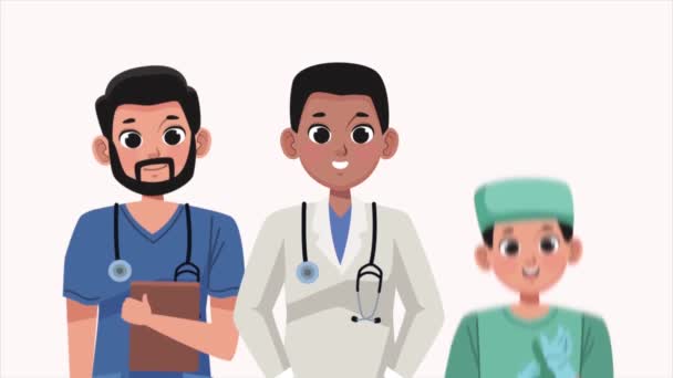 professionelle männliche Ärzte Animation, 4k-Video animiert - Filmmaterial, Video