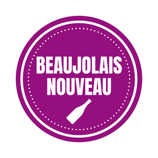 Új Beaujolais bor francia nyelvű szimbólum ikonnal - Fotó, kép