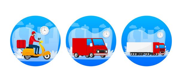 Delivery box. Online Fast delivery service. Tracking, service. Vector stock illustration. - Vettoriali, immagini