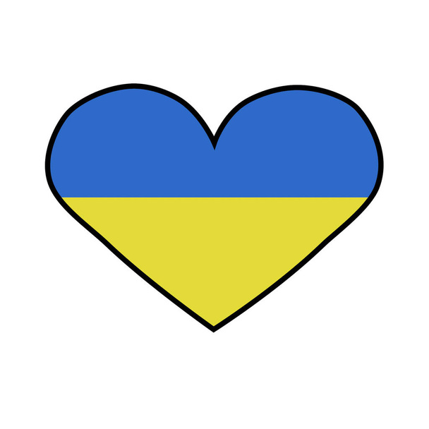 Heart. Blue and yellow color. Support Ukraine. - 写真・画像