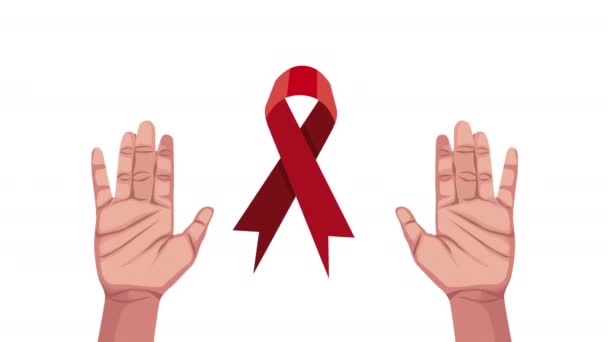 AIDS kurdeleli eller, 4k video animasyonu - Video, Çekim