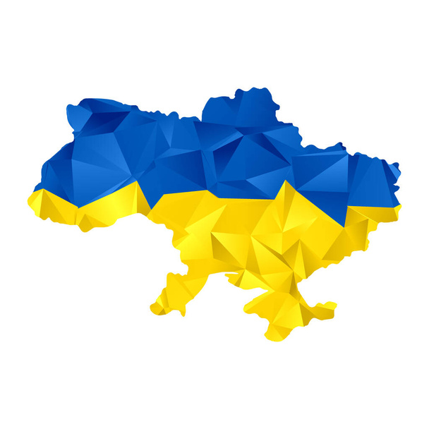 Mapa de Ucrania. Fondo geométrico. Patriotismo Nacionalidad - Vector, Imagen