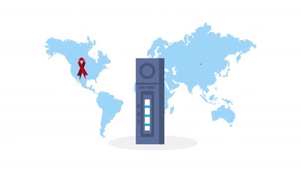 Ленты СПИДа кампания в земле, 4k видео анимированы - Кадры, видео