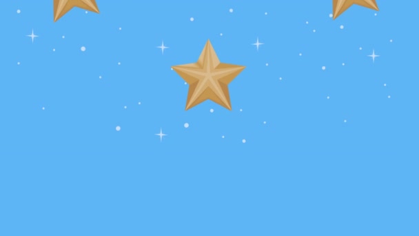 Mutlu noeller altın yıldızlar deseni, 4k video animasyonu - Video, Çekim