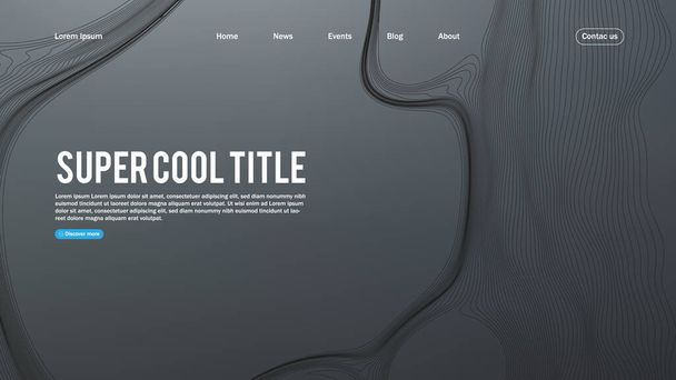Landing page abstract design with dynamic line bubbles . Template for website or app - Vecteur, image