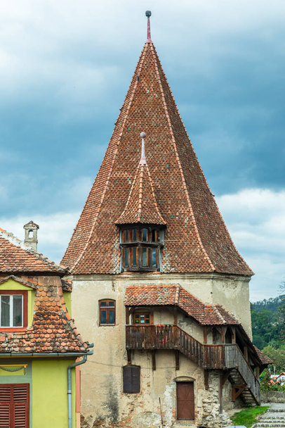 Zapateros torre del gremio, Sighisoara, Transilvania, Rumania - Foto, Imagen