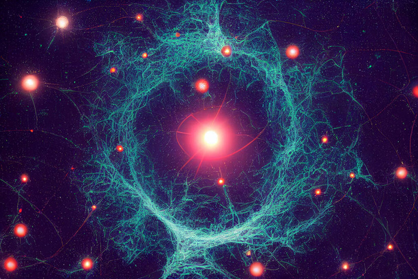 Illustration créative d'un quark qui est un type de particule élémentaire et un constituant fondamental de la matière. - Photo, image