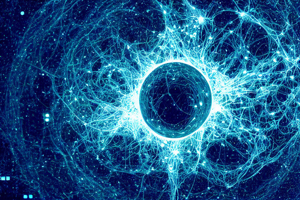 Kreative Illustration eines Quarks, das eine Art Elementarteilchen und ein grundlegender Bestandteil der Materie ist. - Foto, Bild