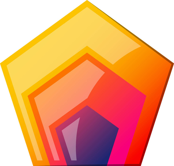 Abstrakti pentagon logo kuva trendikäs ja minimaalinen tyyli eristetty taustalla - Vektori, kuva