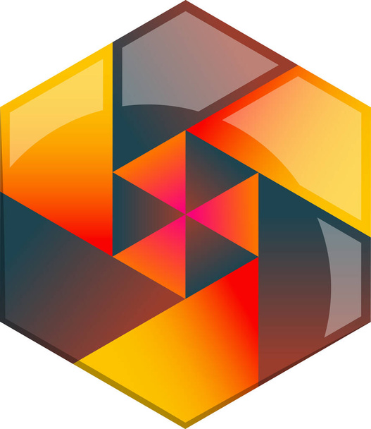 Abstract hexagon logo illustratie in trendy en minimale stijl geïsoleerd op achtergrond - Vector, afbeelding