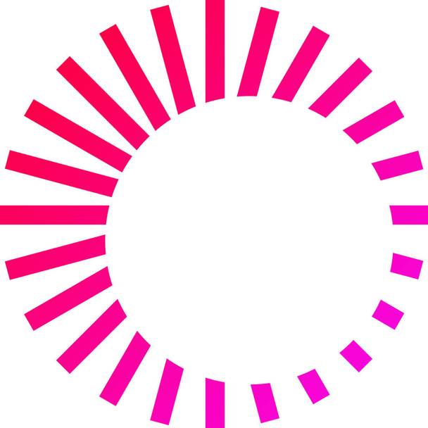 Abstrato círculo e raios logotipo ilustração na moda e estilo mínimo isolado no fundo - Vetor, Imagem