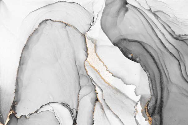 Marble ink abstract art from meticulous original painting abstract background . Painting was painted on high quality paper texture to create smooth marble background pattern of ombre alcohol ink . - 写真・画像