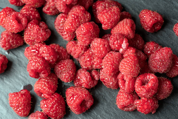 fresh ripe raspberries close up - Photo, Image