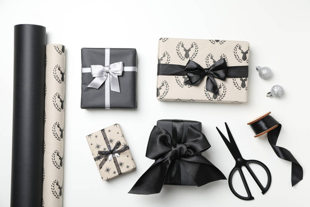 Concept of beautiful Christmas present, gift boxes - Φωτογραφία, εικόνα