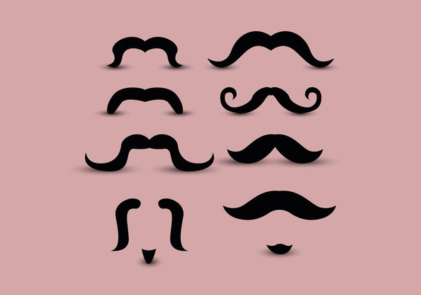Hand drawn people whiskers vector set. People whiskers icon set. - ベクター画像