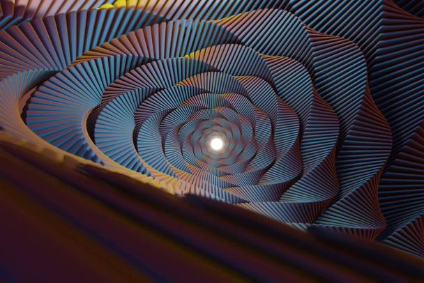 Nádherné Abstraktní barevné geometrické pozadí. Dynamická vlna třesku. 3D vykreslování ilustrace Vzor pozadí pro design. - Fotografie, Obrázek