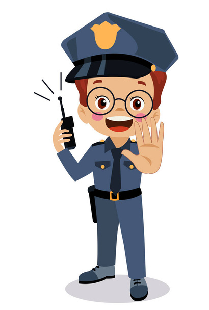 police officer making a stop sign - Vector, Image
