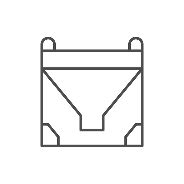 Concrete bucket line outline icon isolated on white. Ilustración vectorial - Vector, imagen