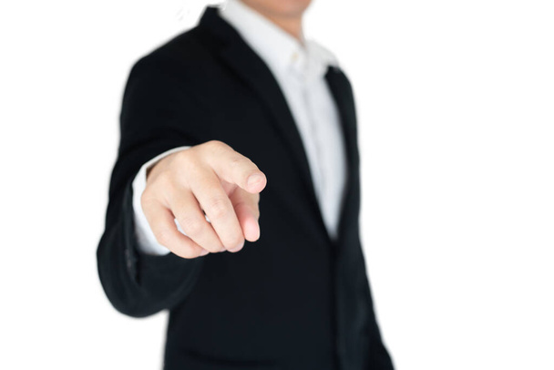Businees man with hand action isolate on white - Foto, immagini