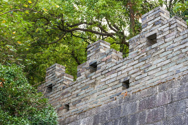 Primer plano de las antiguas murallas de Guilin, Guangxi, China - Foto, imagen