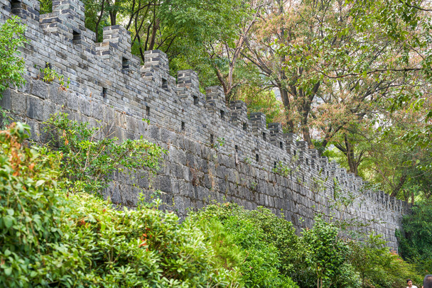 Primer plano de las antiguas murallas de Guilin, Guangxi, China - Foto, Imagen