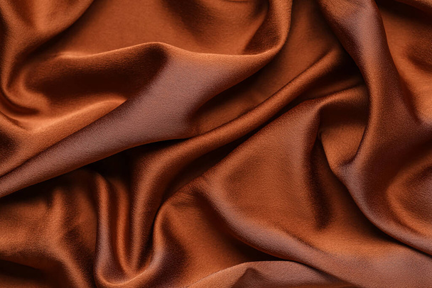 Textura de tela de seda arrugada como fondo - Foto, imagen
