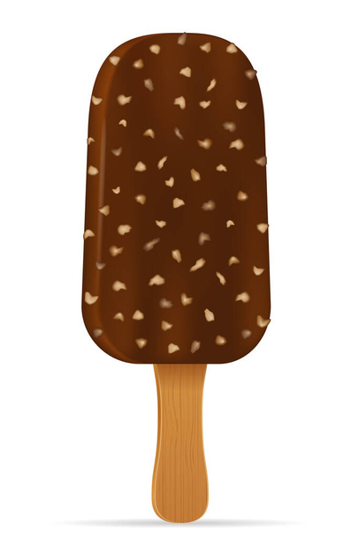 ice cream in chocolate glaze on stick stock vector illustration isolated on white background - Вектор, зображення