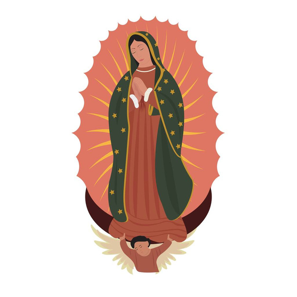 La Virgen de Guadalupe es la imagen de la Virgen, el santuario más venerado de América Latina - Vector, Imagen