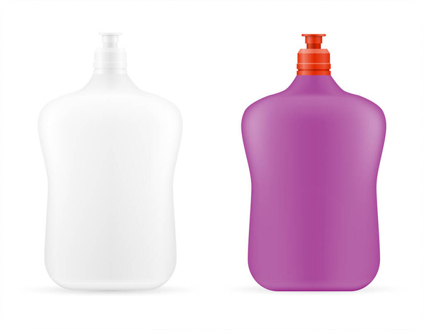 productos de limpieza del hogar en una botella de plástico plantilla vacía en blanco vector de ilustración aislado sobre fondo blanco
 - Vector, imagen