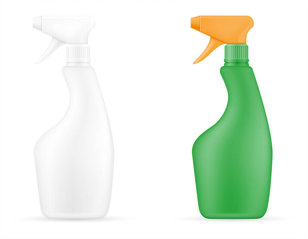 household cleaning products in a plastic bottle empty template blank stock vector illustration isolated on white background - ベクター画像