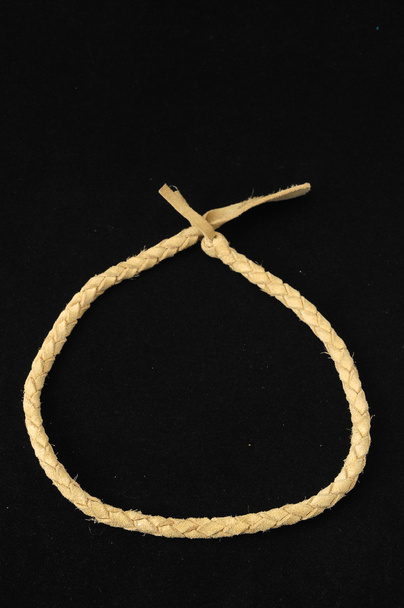 Brown Textured Braided Leather Necklace - Fotó, kép