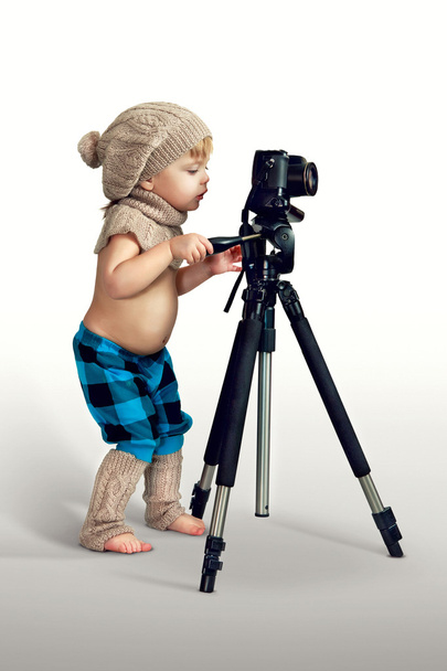 Boy with digital camera - Photo, image
