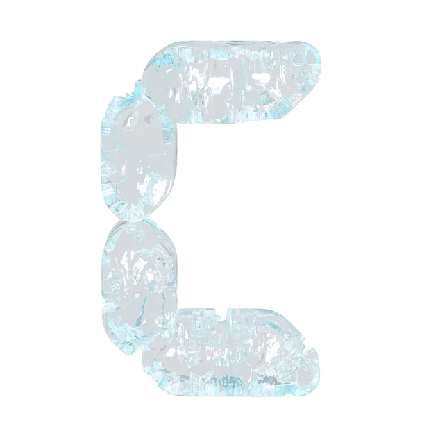 Digital 3d symbol made of ice. letter c - Vektör, Görsel