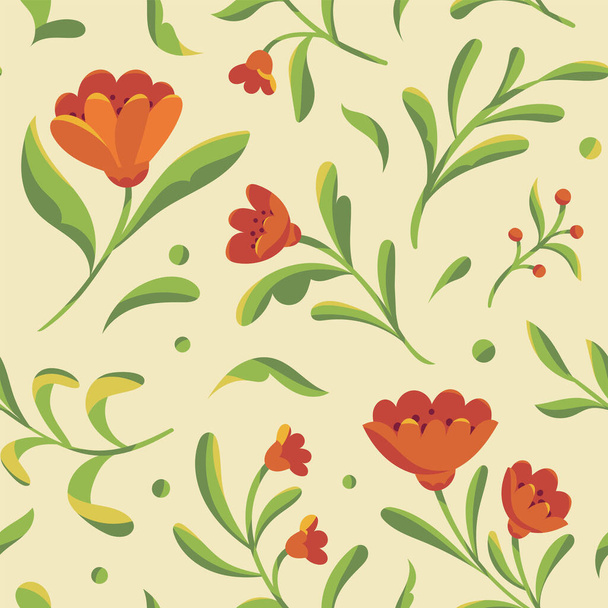 beautiful floral seamless pattern, vector illustration - Vector, afbeelding
