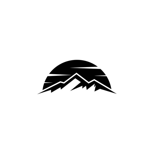 白い背景の山のアイコンベクトルデザインテンプレート - ベクター画像