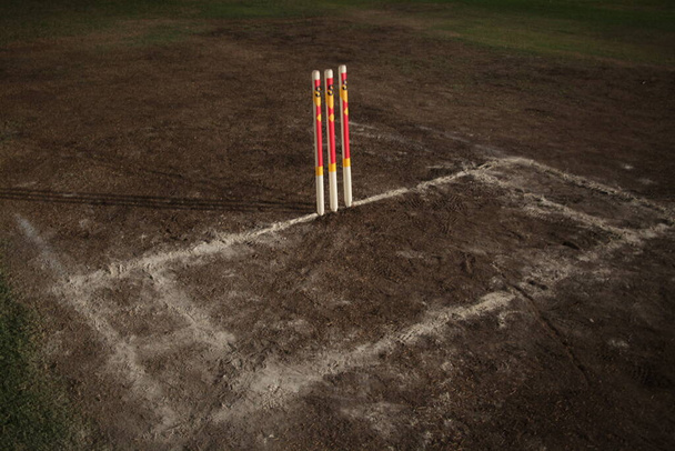 Stumps bij Cricket Ground - Foto, afbeelding