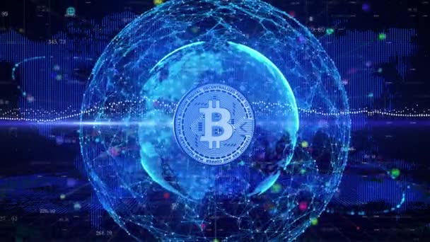Blockchain a digitální finance koncept pozadí - Záběry, video