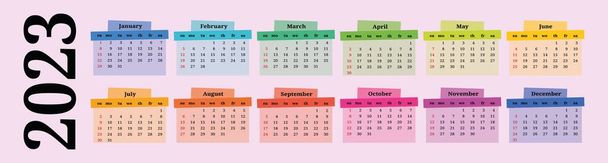 calendar for 2023 on a gentle background - Vector, Image