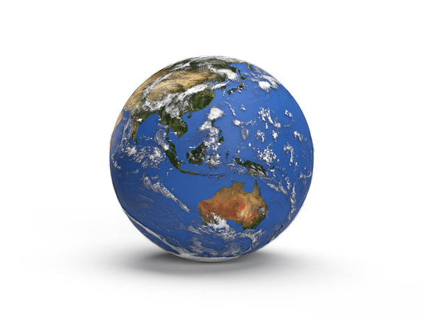 3d візуалізація, планета Земля на білому тлі ізольовані з тіні, день Землі, зелена планета
 - Фото, зображення