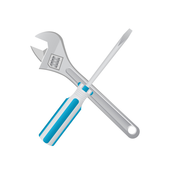 Vector wrench and screwdriver  icon - Vektor, Bild