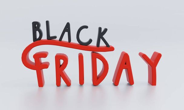 Black Friday 3D text banner or poster design isolate on background. Big Discount Sale Concept idea and creative, copy space. 3d render. - 写真・画像