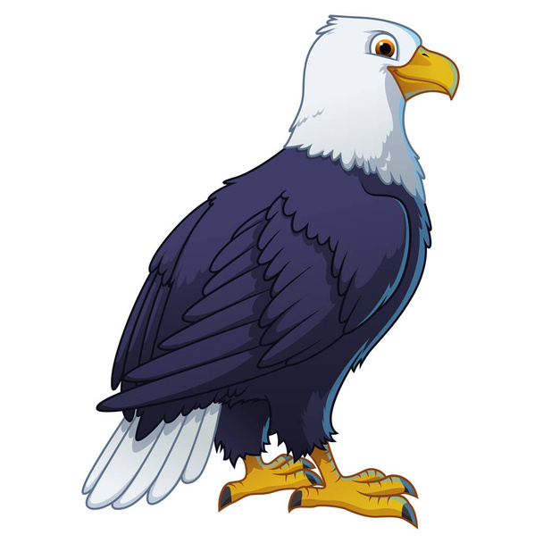 Φαλακρός αετός Γελοιογραφία Εικονογράφηση ζώων - Διάνυσμα, εικόνα