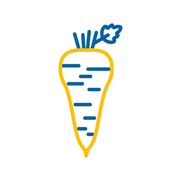 Ikona izolovaného vektoru kořenového odříznutí. Zeleninové znamení. Grafický symbol pro potraviny a nápoje webové stránky, design aplikací, mobilní aplikace a tisková média, logo, UI - Vektor, obrázek