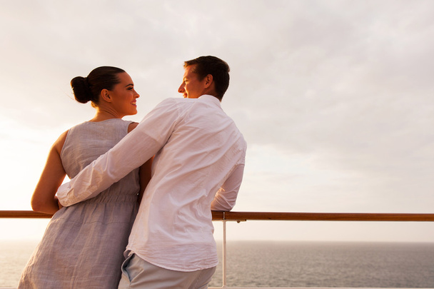Couple standing on ship deck - Photo, Image