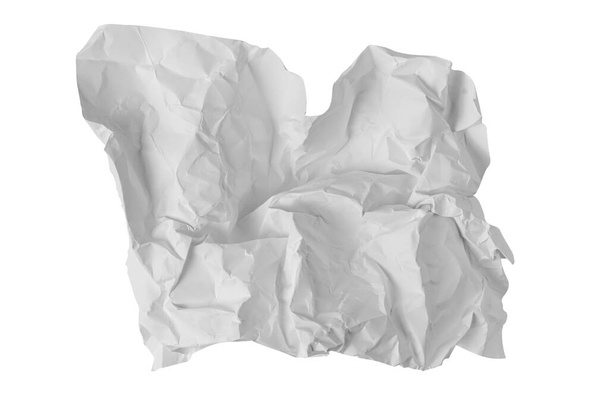Buruşmuş kağıt beyaz arka planda izole edilmiş. Kağıt çarşaf. Yüksek kalite fotoğraf - Fotoğraf, Görsel