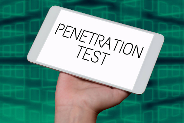 Sign displaying Penetration Test, Business idea money that a person keeps in an account in a bank or like - Photo, Image